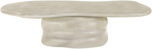 Meridian Furniture Branna Fiber Reinforced Concrete Coffee Table Art Deco Sculptural Form Indoor Outdoor Living Beige 657Sand-CT