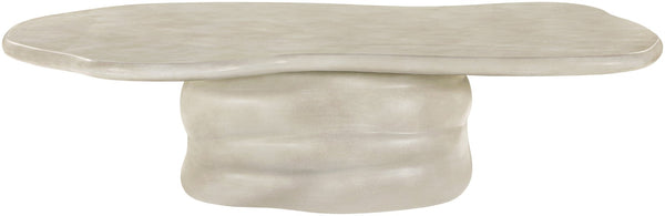 Meridian Furniture Branna Fiber Reinforced Concrete Coffee Table Art Deco Sculptural Form Indoor Outdoor Living Beige 657Sand-CT