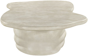 Meridian Furniture Branna Fiber Reinforced Concrete Coffee Table Art Deco Sculptural Form Indoor Outdoor Living Beige 657Sand-CT