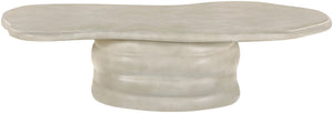 Meridian Furniture Branna Fiber Reinforced Concrete Coffee Table Art Deco Sculptural Form Indoor Outdoor Living Beige 657Sand-CT