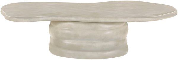 Meridian Furniture Branna Fiber Reinforced Concrete Coffee Table Art Deco Sculptural Form Indoor Outdoor Living Beige 657Sand-CT