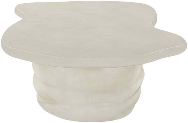 Meridian Furniture Branna Fiber Reinforced Concrete Coffee Table Art Deco Sculptural Form Indoor Outdoor Living Taupe 657Taupe-CT