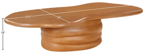 Meridian Furniture Branna Fiber Reinforced Concrete Coffee Table Art Deco Sculptural Form Indoor Outdoor Living Terracotta 657Terracotta-CT
