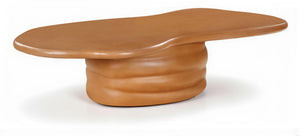 Meridian Furniture Branna Fiber Reinforced Concrete Coffee Table Art Deco Sculptural Form Indoor Outdoor Living Terracotta 657Terracotta-CT