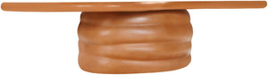 Meridian Furniture Branna Fiber Reinforced Concrete Coffee Table Art Deco Sculptural Form Indoor Outdoor Living Terracotta 657Terracotta-CT