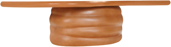 Meridian Furniture Branna Fiber Reinforced Concrete Coffee Table Art Deco Sculptural Form Indoor Outdoor Living Terracotta 657Terracotta-CT