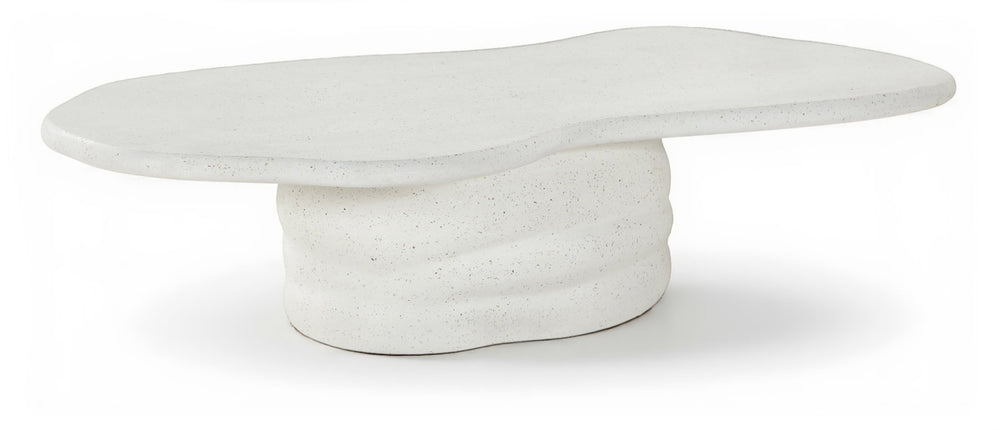 Meridian Furniture Branna Fiber Reinforced Concrete Coffee Table Art Deco Sculptural Form Indoor Outdoor Living Terrazzo 657Trzo-CT