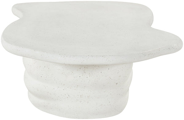 Meridian Furniture Branna Fiber Reinforced Concrete Coffee Table Art Deco Sculptural Form Indoor Outdoor Living Terrazzo 657Trzo-CT