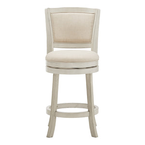 Homelegance Swivel Counter Stool Hardwood Frame Upholstered Seat for Kitchen Islands and Bars Antique White / Beige 657WHC1-24BL