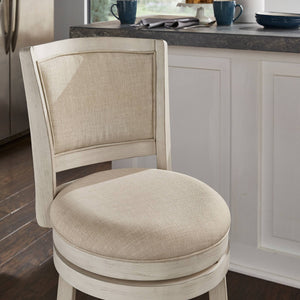 Swivel Counter Stool Hardwood Frame Upholstered Seat for Kitchen Islands and Bars