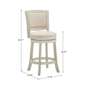 Swivel Counter Stool Hardwood Frame Upholstered Seat for Kitchen Islands and Bars