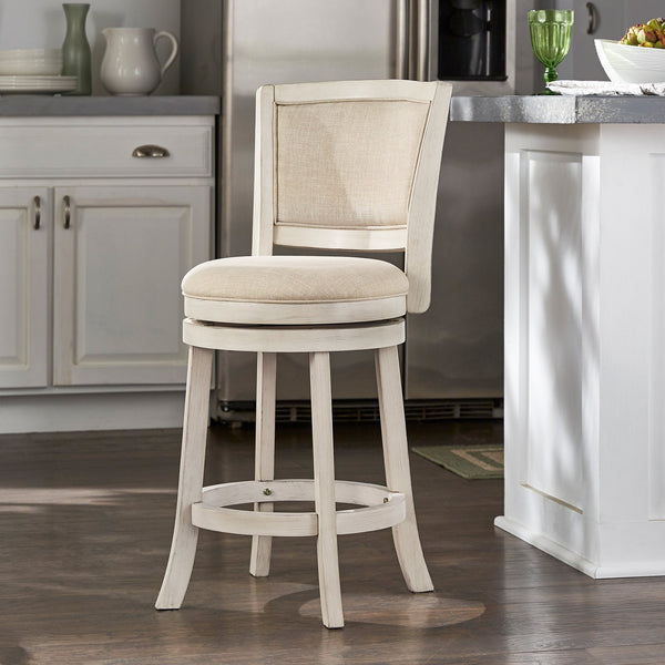 Swivel Counter Stool Hardwood Frame Upholstered Seat for Kitchen Islands and Bars