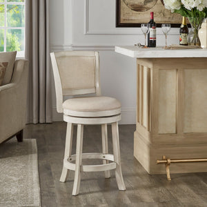 Swivel Counter Stool Hardwood Frame Upholstered Seat for Kitchen Islands and Bars