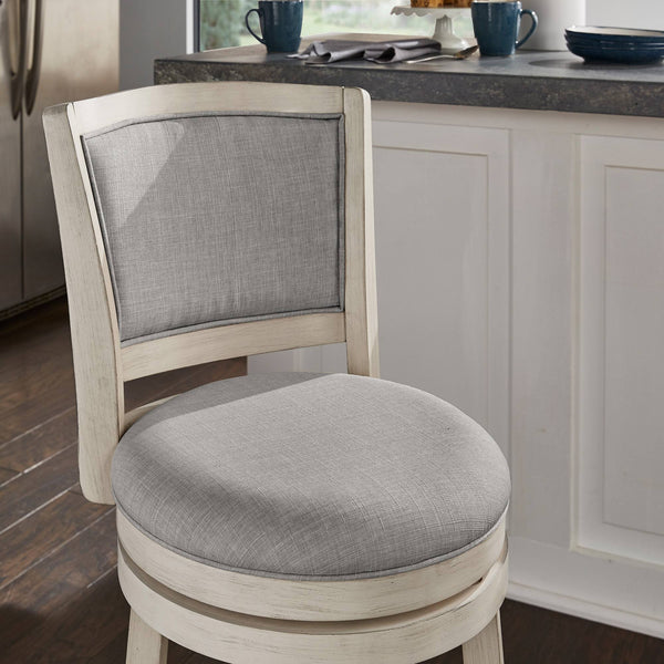 Swivel Counter Stool Hardwood Frame Upholstered Seat for Kitchen Islands and Bars