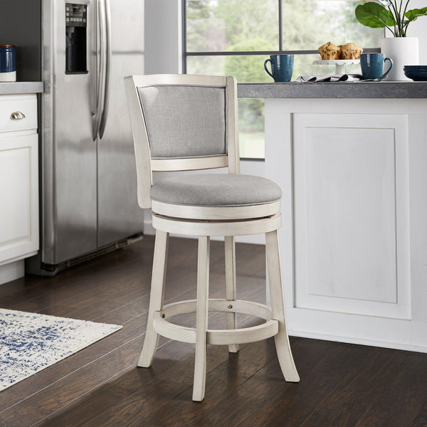 Swivel Counter Stool Hardwood Frame Upholstered Seat for Kitchen Islands and Bars