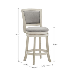 Swivel Counter Stool Hardwood Frame Upholstered Seat for Kitchen Islands and Bars