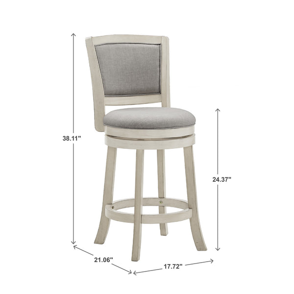 Swivel Counter Stool Hardwood Frame Upholstered Seat for Kitchen Islands and Bars