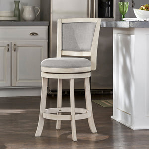 Swivel Counter Stool Hardwood Frame Upholstered Seat for Kitchen Islands and Bars