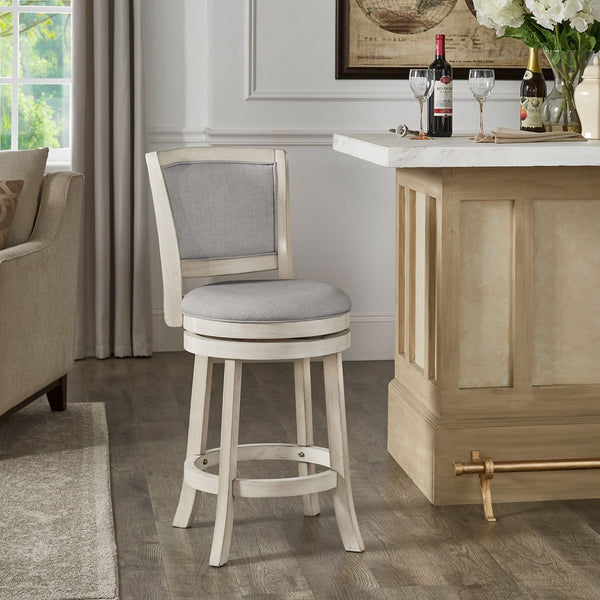 Swivel Counter Stool Hardwood Frame Upholstered Seat for Kitchen Islands and Bars