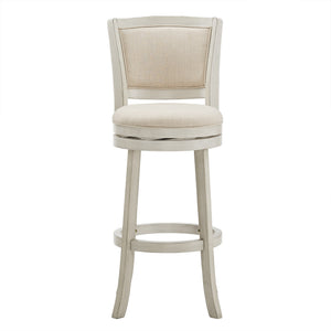 Homelegance Blae Swivel Barstool Hardwood Frame Upholstered Seat for Kitchen Island or Counter Antique White / Beige 657WHC1-29BL