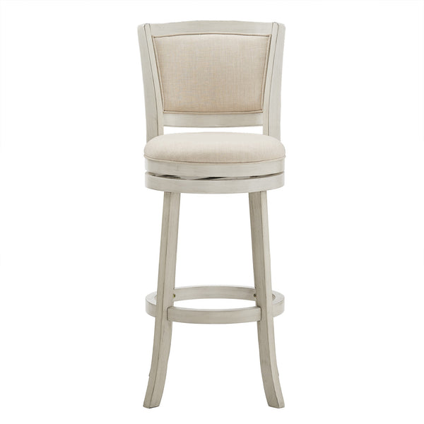 Homelegance Blae Swivel Barstool Hardwood Frame Upholstered Seat for Kitchen Island or Counter Antique White / Beige 657WHC1-29BL