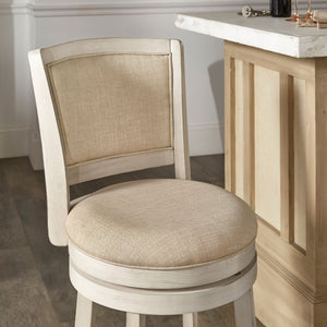 Blae Swivel Barstool Hardwood Frame Upholstered Seat for Kitchen Island or Counter