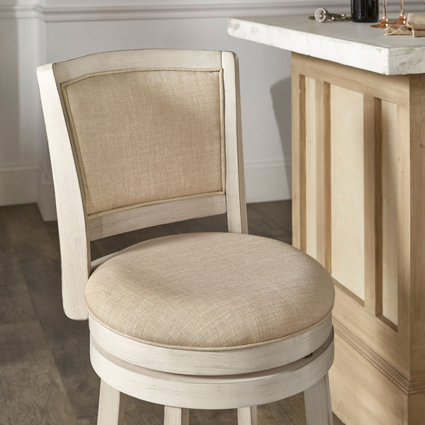 Blae Swivel Barstool Hardwood Frame Upholstered Seat for Kitchen Island or Counter