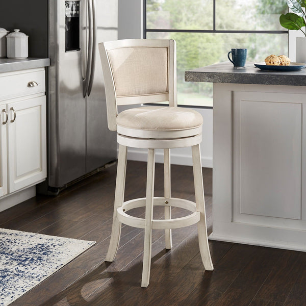 Blae Swivel Barstool Hardwood Frame Upholstered Seat for Kitchen Island or Counter