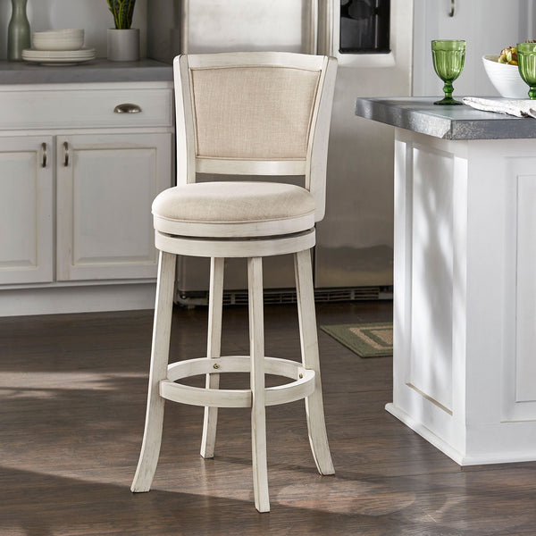 Blae Swivel Barstool Hardwood Frame Upholstered Seat for Kitchen Island or Counter