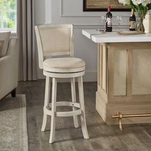 Blae Swivel Barstool Hardwood Frame Upholstered Seat for Kitchen Island or Counter