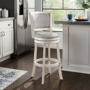 Blae Swivel Barstool Hardwood Frame Upholstered Seat for Kitchen Island or Counter