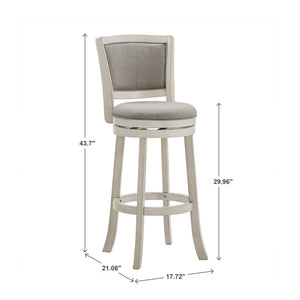 Blae Swivel Barstool Hardwood Frame Upholstered Seat for Kitchen Island or Counter