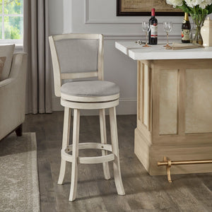 Blae Swivel Barstool Hardwood Frame Upholstered Seat for Kitchen Island or Counter