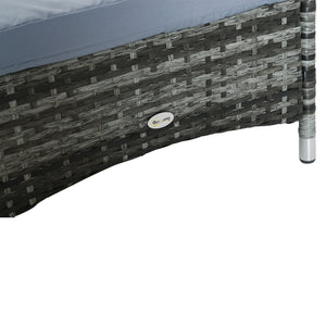 English Elm Outsunny Wicker Outdoor Chaise Lounge Chair With Wheels, 5-Level Recline, Cushion & Headrest Comfort W2225P174007-GIGA