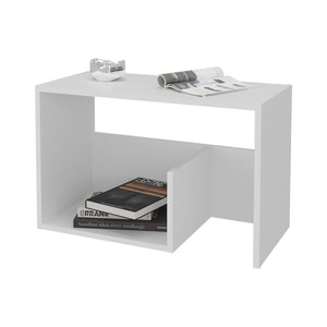 English Elm Vega Modern Melamine Side Table With Open Storage - Compact, Stylish & Easy To Assemble For Any Room B128P287506-GIGA