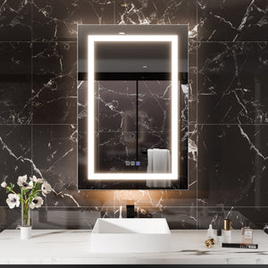English Elm Smart Led Medicine Cabinet with Anti-fog Mirror Gfci Outlet Dimming Bathroom Storage W637P382875