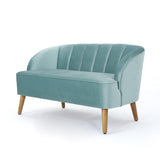 Christopher Knight Home® - Noble House - Amaia Mid-Century Modern Velvet Sofa With Seashell Backrest