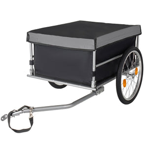 English Elm Foldable Bike Cargo Trailer with 20 Inch Tires Steel Frame and Weatherproof Oxford Cover Black W2932P405182