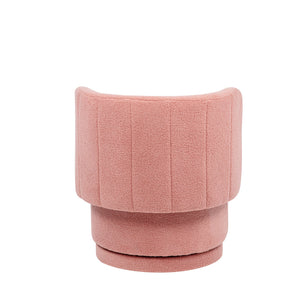 English Elm 360 Swivel Bouclé Sofa Chair with Hidden Storage Compartment, Ergonomic Plush Cushioning for Cozy Living Spaces Pink 28.75 L x 28 W x 20.5 H W1716P196479