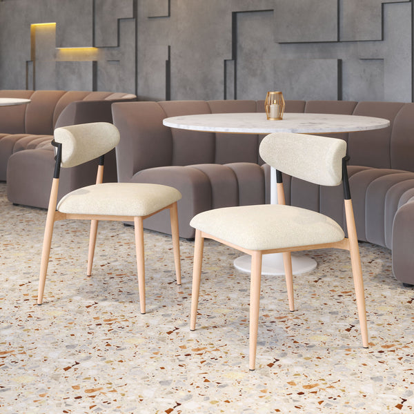 Zuo Modern Equinox Armless Dining Chair Set Of 2 - Stylish Modern Design For Elegant Hospitality Spaces Gray 100% Polyester,Steel 110852-zuo-modern