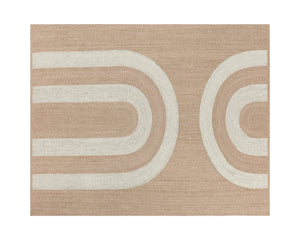 Sunpan Derby Hand-Woven Rug: Unique Crescent Pattern, Artisan Crafted from Recycled Materials for Indoors & Outdoors 8' X 10'