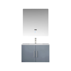 English Elm Dark Grey Bath Vanity 30 in. W x 22 in. D with Carrara Marble Top, Chrome Faucet, LED Mirror, Durable Finish B2731S01242