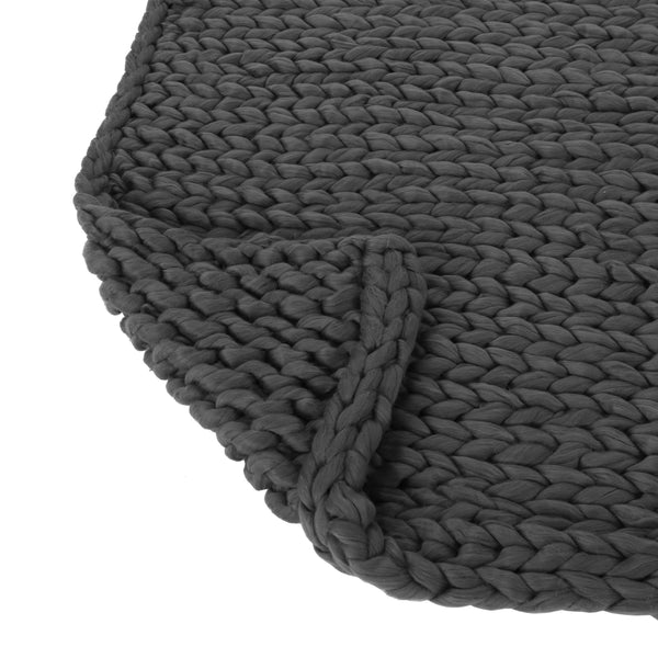 English Elm Christopher Knight Home® - THROW Chunky Knit Acrylic Throw Blanket 50x60 | Double-Sided Braided Pattern, Plush Cozy Texture DARK GREY 61664.00DGRY