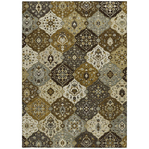 HomeRoots 8' X 10' Floral Medallion Area Rug - Durable, Stain-Resistant, Machine Washable for Indoor & Outdoor Use 658000