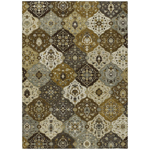 HomeRoots 8' X 10' Floral Medallion Area Rug - Durable, Stain-Resistant, Machine Washable for Indoor & Outdoor Use 658000