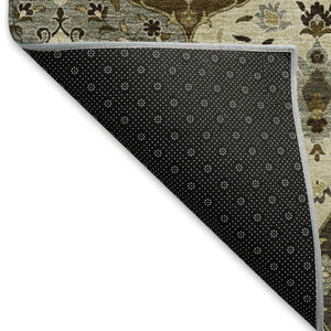 HomeRoots 8' X 10' Floral Medallion Area Rug - Durable, Stain-Resistant, Machine Washable for Indoor & Outdoor Use 658000