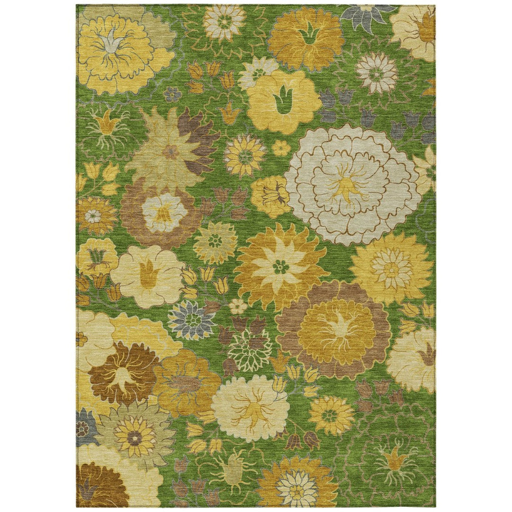 HomeRoots 10' Indoor/Outdoor Fern Green Floral Area Rug – Washable, Stain-Resistant, Durable, Perfect for Any Space! 658104