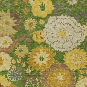HomeRoots 10' Indoor/Outdoor Fern Green Floral Area Rug – Washable, Stain-Resistant, Durable, Perfect for Any Space! 658104