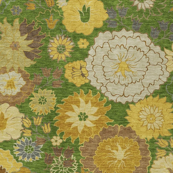 HomeRoots 10' Indoor/Outdoor Fern Green Floral Area Rug – Washable, Stain-Resistant, Durable, Perfect for Any Space! 658104