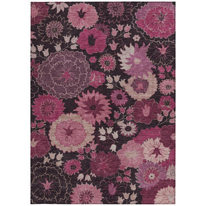 HomeRoots 10' Blush and Black Floral Area Rug - Durable, Washable, Indoor/Outdoor Use for Elegant Spaces 658128